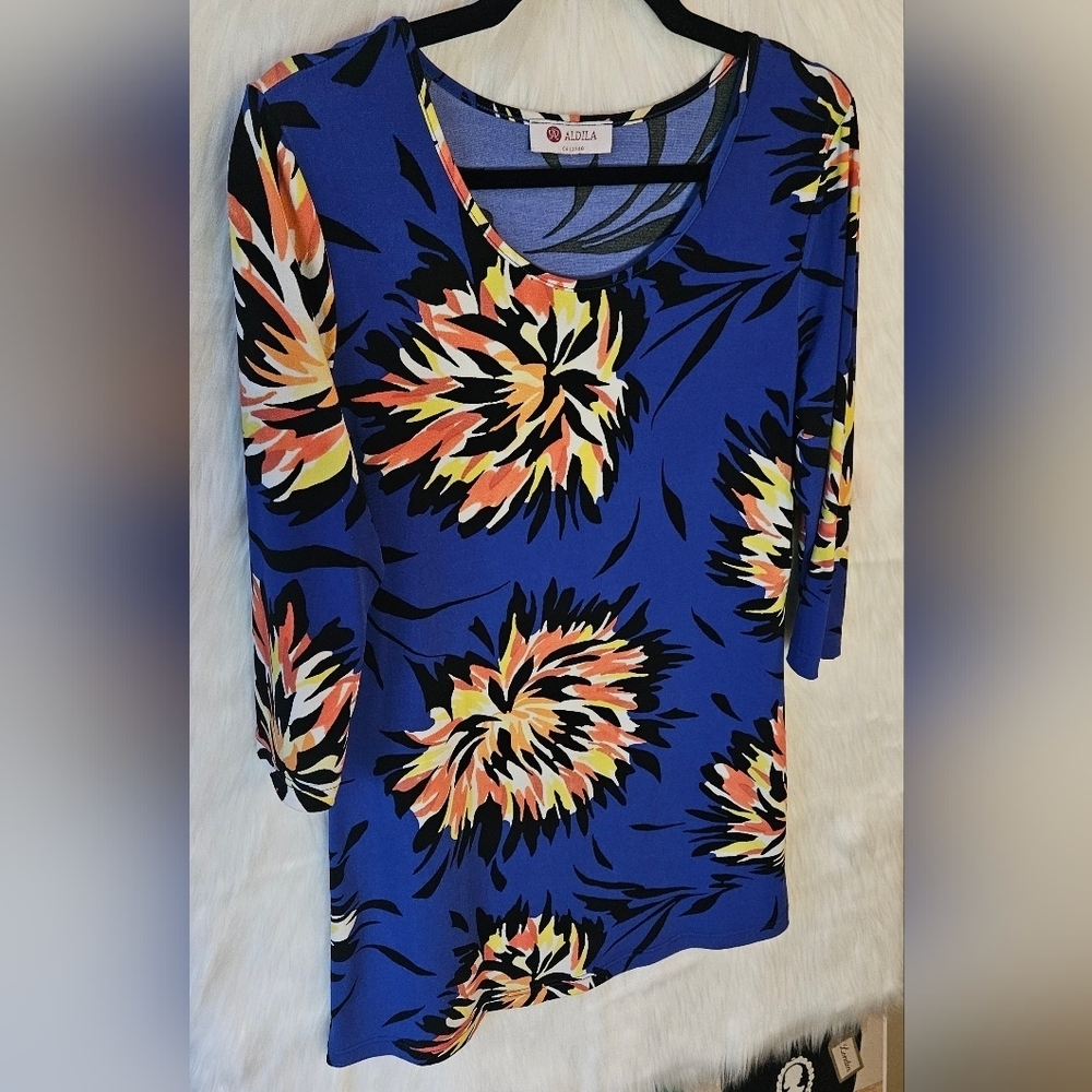 Aldila Vibrant Floral Long Sleeve Dress - Picture 2 of 6